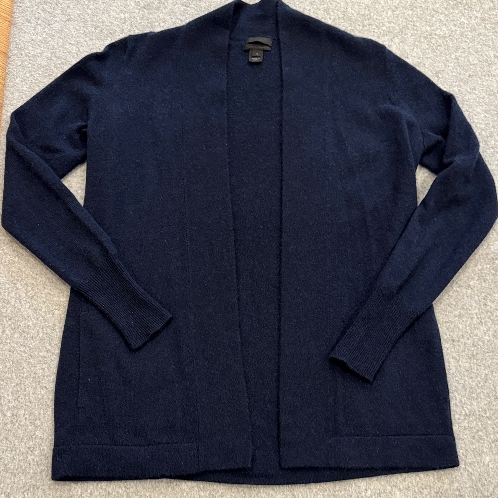 J. Crew Charcoal Navy Open Front Cashmere Cardigan
